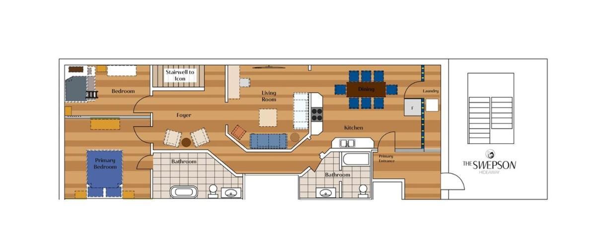 King Sleep8 4bed 2br 2 Ba Swepson Hideaway Apartment